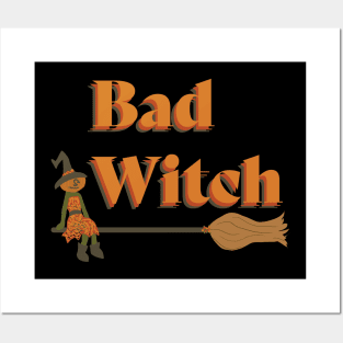 Bad Witch Halloween Fall Posters and Art